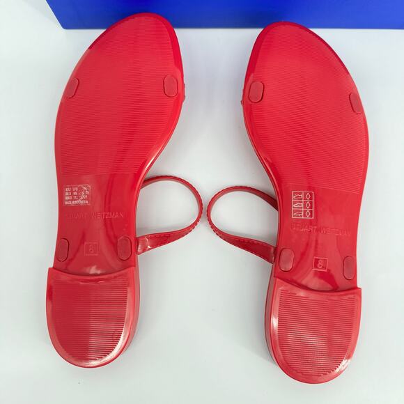 Stuart Weitzman Women's Semi Shine Rubber Sawyer Slides Sandals Size 8 - Picture 5 of 9